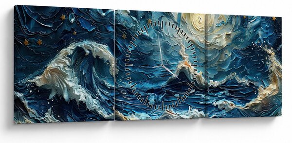 Obraz - Malba oblohy a moře (s hodinami) (90x30 cm)