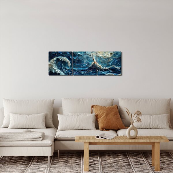 Obraz - Malba oblohy a moře (s hodinami) (90x30 cm)