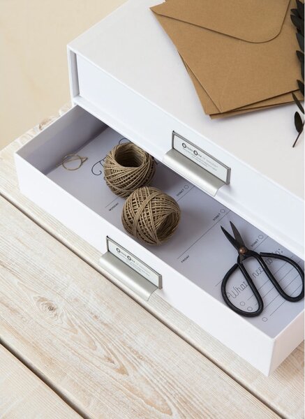 Bílý 2patrový šuplík na dokumenty Bigso Box of Sweden Birger, 33 x 22,5 cm