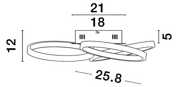 Černo-zlaté kovové stropní LED světlo Nova Luce Elize 55 cm