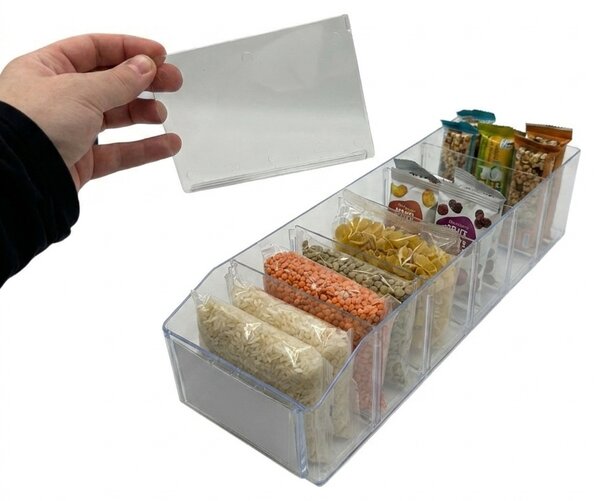 Usporadejto.cz Úložný box, ideální do spíže, s etiketou + 2 přepážky, BITO, 40x13cm