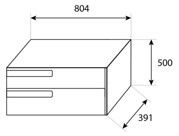LaVita Floryda skříňka z koupelnové sady 80x39.5x50.5 cm pod umyvadlo závěsná bílá 5908211488127
