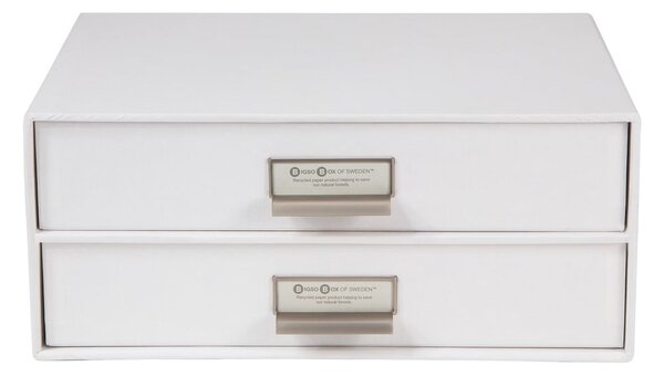 Bílý 2patrový šuplík na dokumenty Bigso Box of Sweden Birger, 33 x 22,5 cm