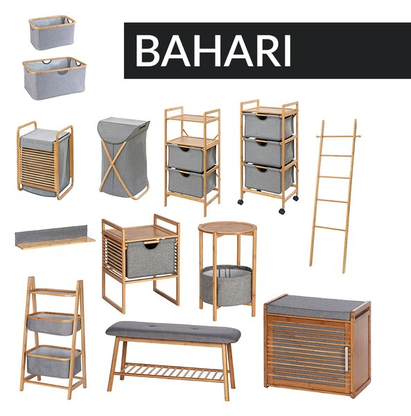 Lavička na boty s polštářem Bahari, bambus
