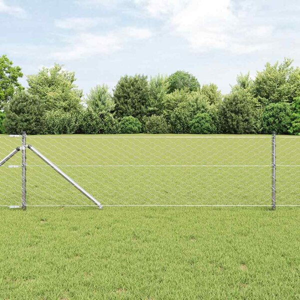 Hexagonální plot s podpěrou 10 x 0,6 m Pozinkovaná ocel 3353335