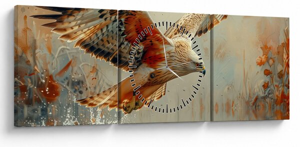 Obraz - Dravý pták (s hodinami) (90x30 cm)
