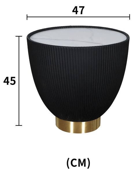 LivinHill Konferenční stolek Modig 47 cm eko kůže zlatý/černý