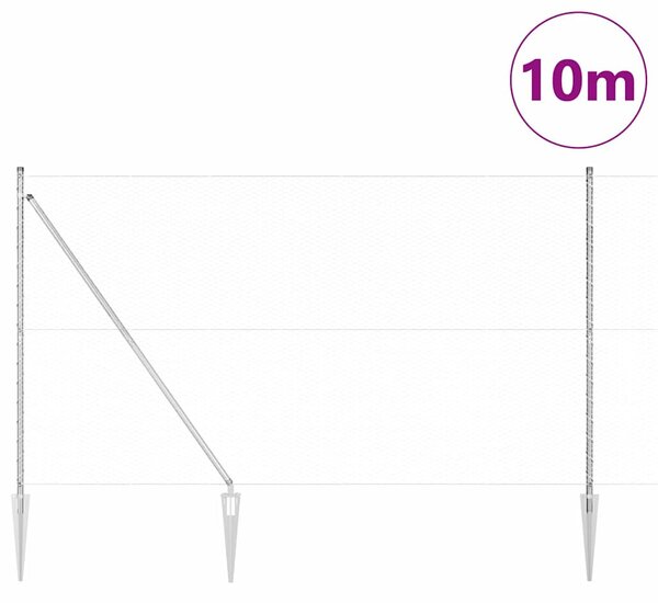 Hexagonální plot s podpěrou 10 x 1,5 m Pozinkovaná ocel 3353353