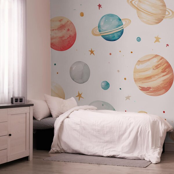 Fototapeta - Barevné planetky (245x170 cm)