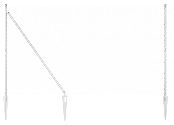 Hexagonální plot s podpěrou 10 x 1,5 m Pozinkovaná ocel 3353353