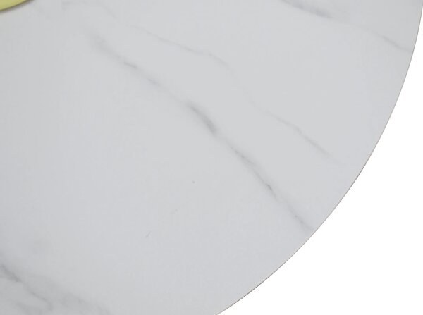 LivinHill Konferenční stolek Modig M 80 cm eko kůže ecru/mramor