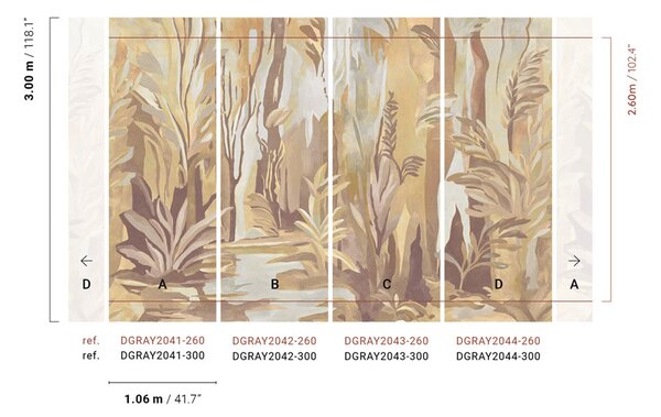 Luxusní obrazová tapeta, hnědá, žlutá, Krajina, les, DGRAY2041-260, Ray, Masureel