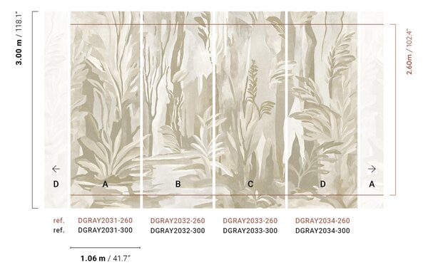 Luxusní obrazová tapeta, šedá, bílá, Krajina, les, DGRAY2033-260, Ray, Masureel