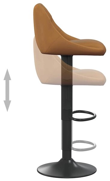 Barové židle 2 ks hnědé samet 335347