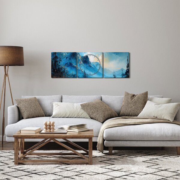 Obraz - Malba hor (s hodinami) (90x30 cm)