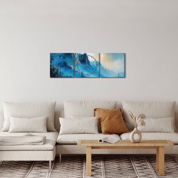 Obraz - Malba hor (s hodinami) (90x30 cm)