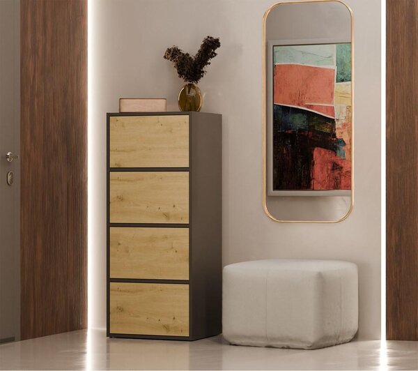 Komoda, antracit / dub Artisan, 50 x 119 x 40 cm