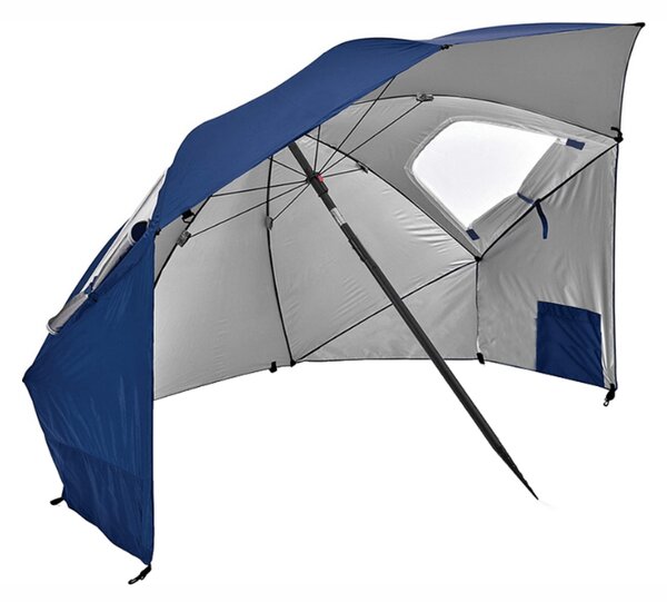 Slunečník na pláž SOLARO s UV filtrem 210x200 cm, modrý