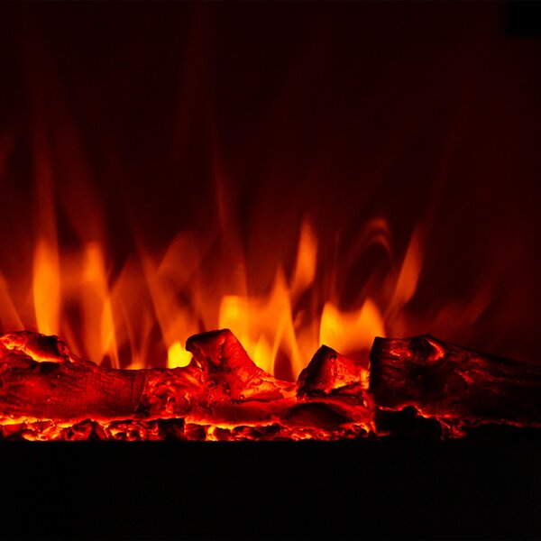 Klarstein Elektrický krb, elektrický krb do obývacího pokoje a interiéru, elektrický krb s LED plameny, ventilátorový ohřívač s časovačem, nastavitelný termostat, ohřívač 2000 W