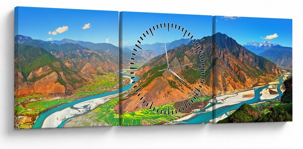 Obraz - Yangtze River (s hodinami) (90x30 cm)