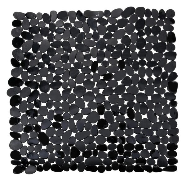 Černá protiskluzová koupelnová podložka Wenko Paradise, 54 x 54 cm