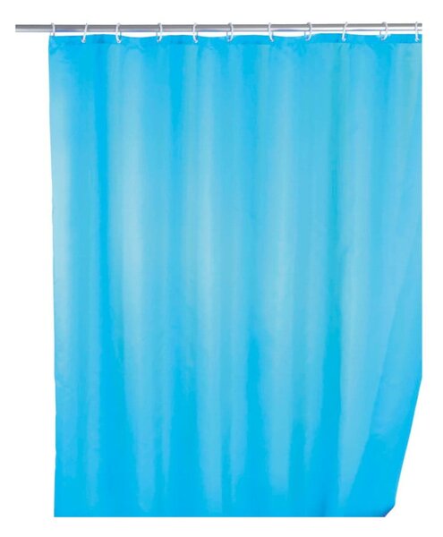 Světle modrý sprchový závěs s protiplísňovou povrchovou úpravou Wenko, 180 x 200 cm