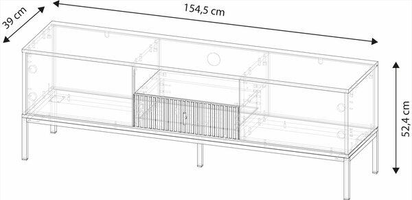 Vivaldi TV stolek Maggiore I 154,5 cm kašmírový