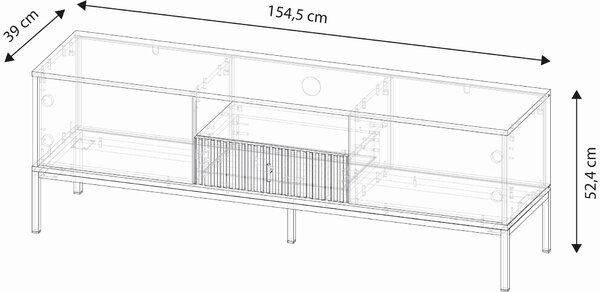 Vivaldi TV stolek Maggiore 154,5 cm kašmírový/zlatý