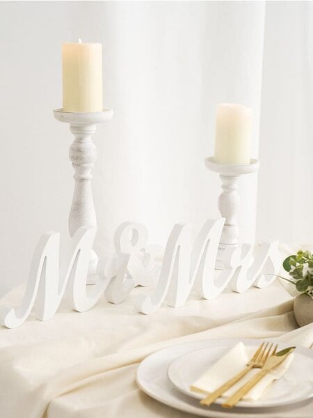 Sinsay - Stojící svatební dekorace Mr & Mrs - bílá