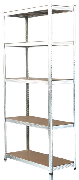 Kovový regál BestBerg BBMS-30 / 120 x 180 x 45 cm / 5 polic / stříbrná/hnědá