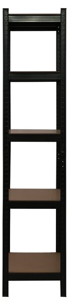 Kovový regál BestBerg BBMS-10B / 90 x 180 x 40 cm / 5 polic / černá/hnědá