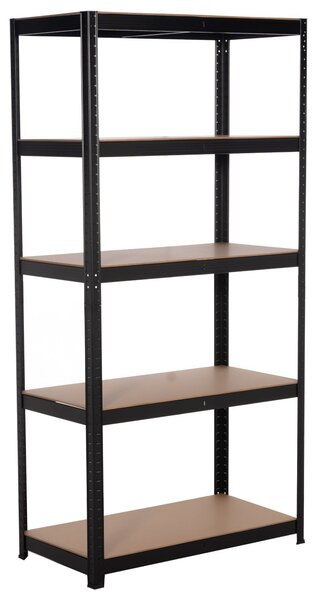 Kovový regál BestBerg BBMS-10B / 90 x 180 x 40 cm / 5 polic / černá/hnědá