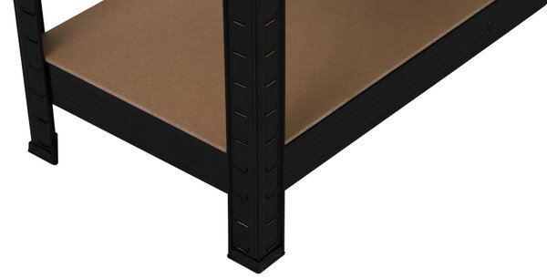Kovový regál BestBerg BBMS-10B / 90 x 180 x 40 cm / 5 polic / černá/hnědá