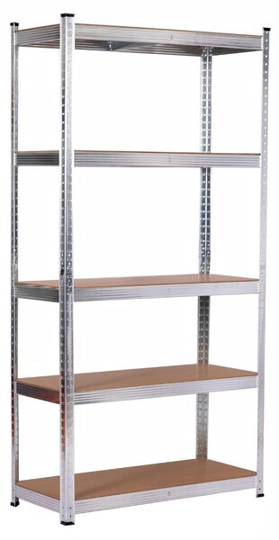 Kovový regál BestBerg BBMS-30 / 120 x 180 x 45 cm / 5 polic / stříbrná/hnědá
