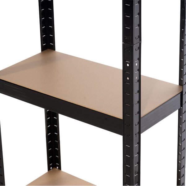 Kovový regál BestBerg BBMS-10B / 90 x 180 x 40 cm / 5 polic / černá/hnědá