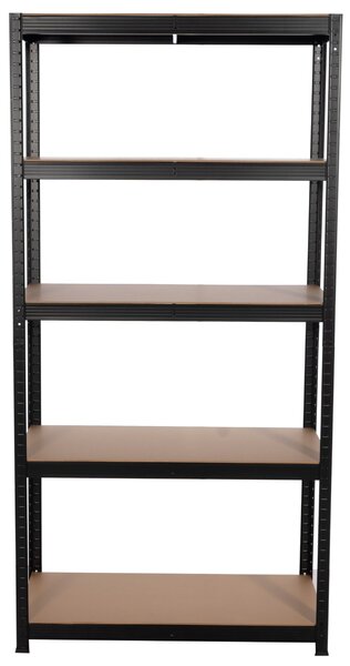 Kovový regál BestBerg BBMS-10B / 90 x 180 x 40 cm / 5 polic / černá/hnědá