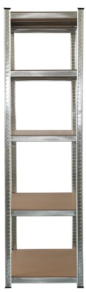 Kovový regál BestBerg BBMS-30 / 120 x 180 x 45 cm / 5 polic / stříbrná/hnědá