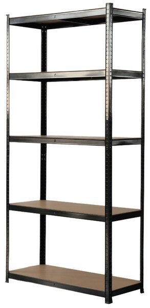 Kovový regál BestBerg BBMS-30B / 120 x 180 x 45 cm / 5 polic / černá/hnědá