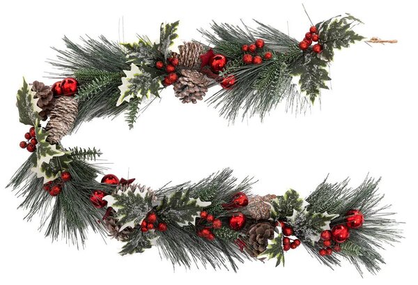 Přirozená girlanda se šiškami, 100 cm