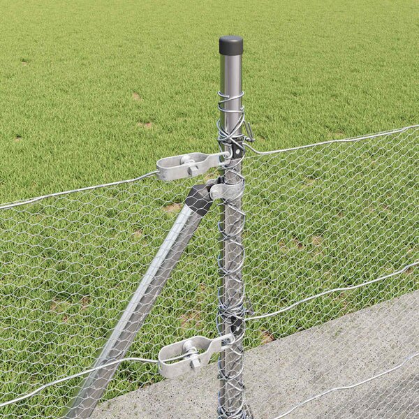 Hexagonální plot s betonovým základem 10 x 0,5 m Stříbrná 3353750
