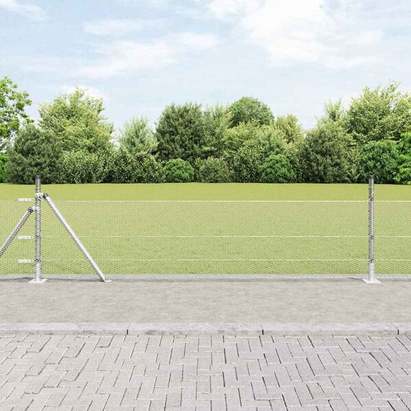 Hexagonální plot s betonovým základem 10 x 0,5 m Stříbrná 3353750