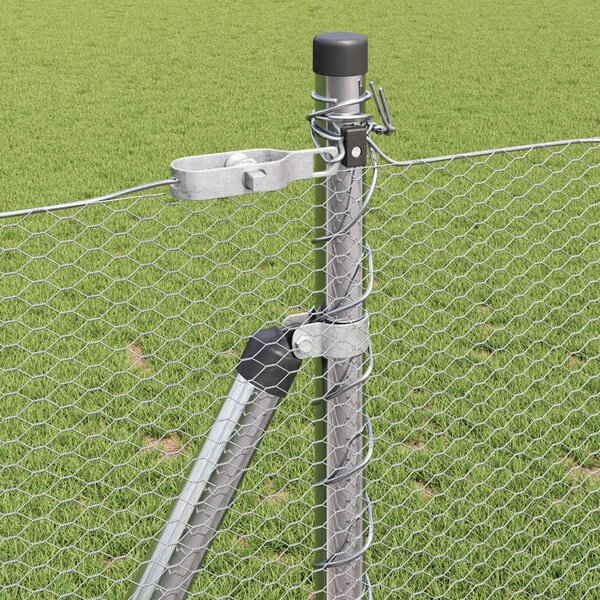 Hexagonální plot s betonovým základem 10 x 0,8 m Stříbrná 3353758
