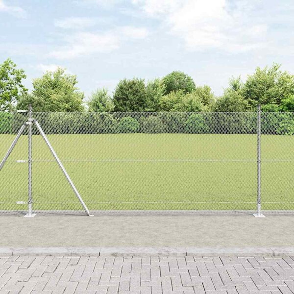 Hexagonální plot s betonovým základem 10 x 0,8 m Stříbrná 3353758