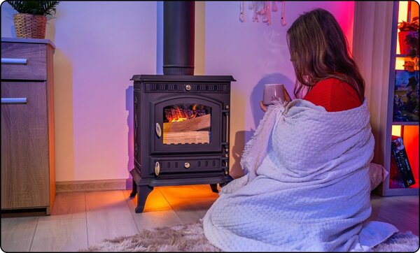 THUNDER® Litinová kamna na dřevo DIANA | 4,5 kW | Volně stojící | Krbová kamna | Třída A+ | Ekoprojekt | S příslušenstvím