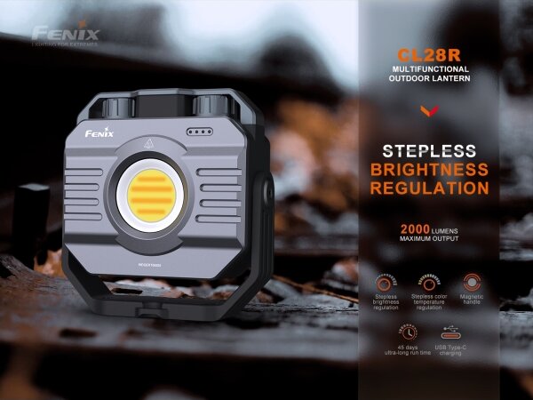 Fenix CL28R - LED Stmívatelný nabíjecí reflektor LED/USB IP66 2000 lm 360 h