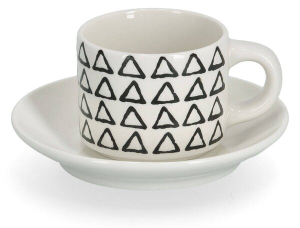 Sada šálků s podšálky na espresso z geometrickými vzory, 70 ml