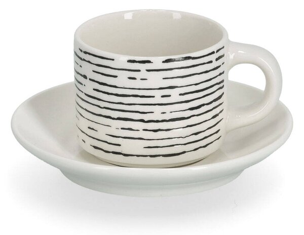 Sada šálků s podšálky na espresso z geometrickými vzory, 70 ml