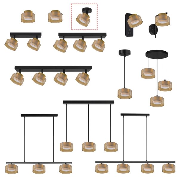 Brilagi - LED Bodové svítidlo AURA LUX 1xGX53/30W/230V pr. 13 cm černá/zlatá