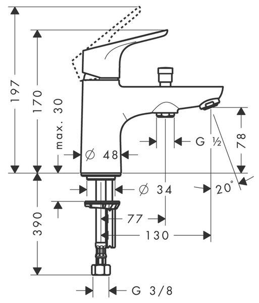 Hansgrohe Focus vanová baterie na vanu chrom 31930000