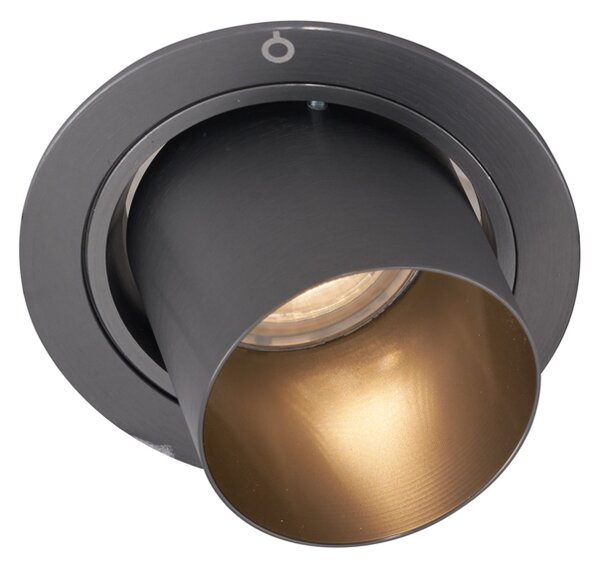 Sada 6 moderních zapuštěných bodových svítidel Gunmetal GU10 50mm kulatá naklápěcí - Installa